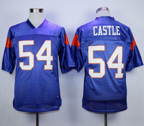 Blue Mountain State #54 Thad Castle Blue Stitched Football Jersey - Click Image to Close